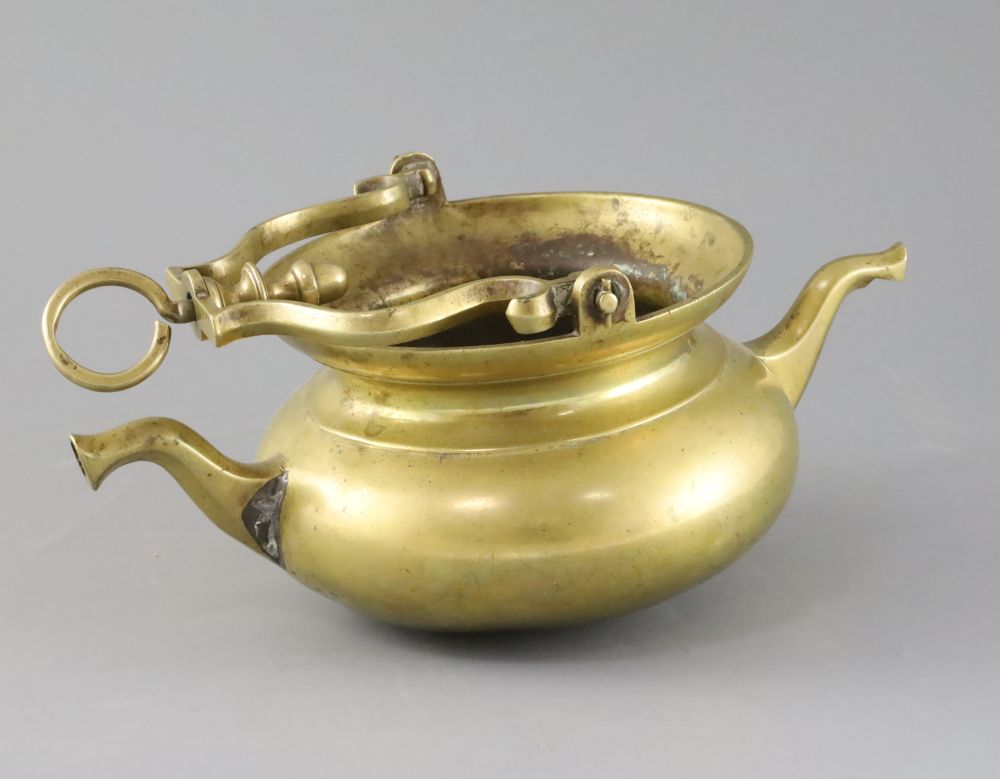 A 16th / 17th century Flemish brass lavabo, Diam.12in.